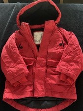 Girls Red Marks And Spencer Winter Coat Age 3-4