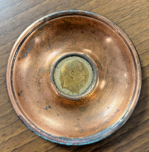 Vintage copper pin dish with - vintage,