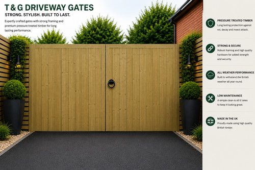 Wooden driveway gates - t&g,