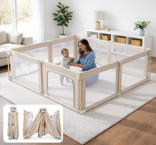 Foldable baby playpen with - foldable,
