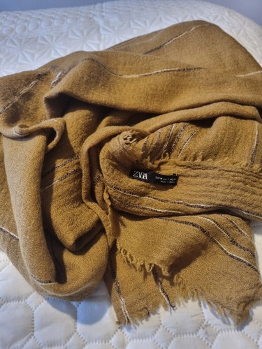 Zara soft brown - scarf, stripe