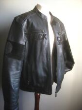 BLACK-CAFE LONDON LEATHER JACKET 44 42 black Cafe Racer 1969