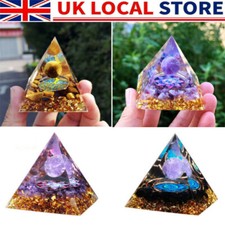 Amethyst Crystal Healing Orgonite Pyramid Obsidians Chakra Energy Orgone Stones