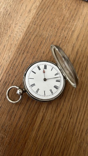Antique silver pocket watch - silver,