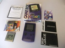 NINTENDO - GAME BOY COLOR GAMEBOY PURPLE GRAPE CONSOLE (BOXED & COMPLETE)