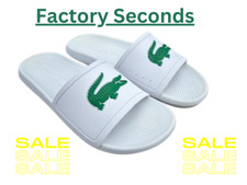 Lacoste Croco 2 Mens Sliders  White Green RRP £45 *Factory Seconds* Slides