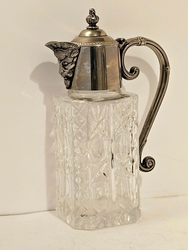 Edwardian square claret jug - claret,
