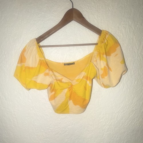 Zara yellow cropped - zara, top
