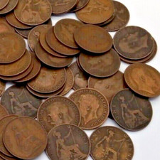 George V  Pennies and Edward V11  bulk buy for collector 100 for slot machine