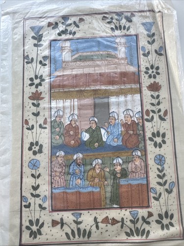 Vintage indian gouache silk - vintage,
