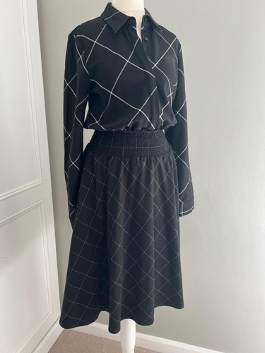 Maje dress black white - dress, check