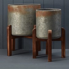 Vintage Metal Planters with