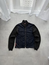 Vintage custom Prada Sweater denim zip up track jacket hype avantgarde size S-M
