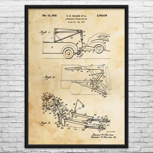 Tow truck lift patent wall - truck,