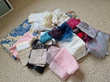 Fabric Remnants Lace Trim Scraps Craft Material Bundle