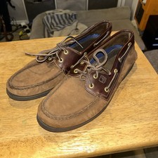 Sperry Top Sider boat/deck shoes Mens 10M Brown Leather / suede 2 Eye. 
