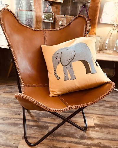 Leather butterfly chair - leather,