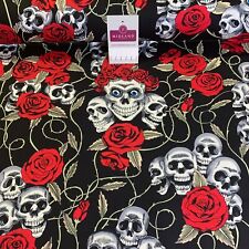 £5.99 Skull and roses printed