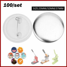 100Pcs Badge Maker Machine 25-37mm Blank Badge Pin Parts Wholesale for DIY Craft