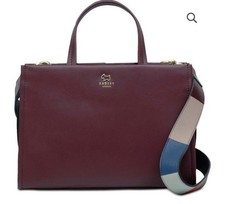 New With Tags Radley HOPE PLACE Stripe strap Multiway Medium Merlot Leather Bag 