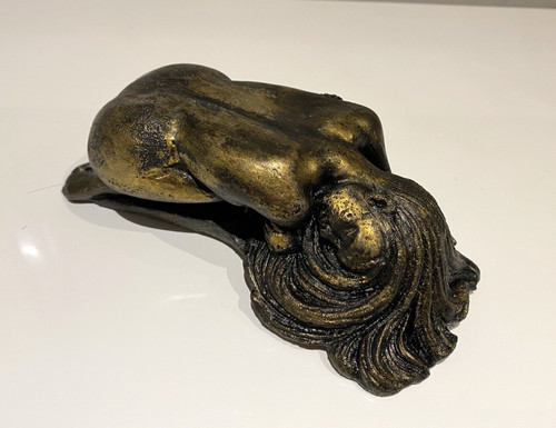 Sleeping lady antique bronze - lady,