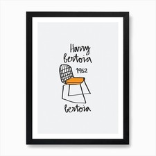 Bertoia Chair Art Print Framed Wall Art Poster Canvas Print Picture