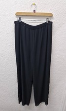 JACQUES VERT LADIES BLACK POLYESTER LINED TROUSERS, ELASTIC WAIST UK M- CG B12