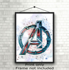 Marvel Avengers Logo Children's Bedroom Wall Poster Picture Print  Gift A5 A4 A3