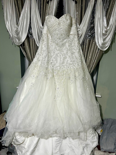 Ivory strapless ball gown - strapless,