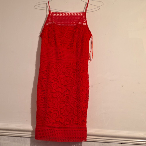 Topshop red floral lace - red,