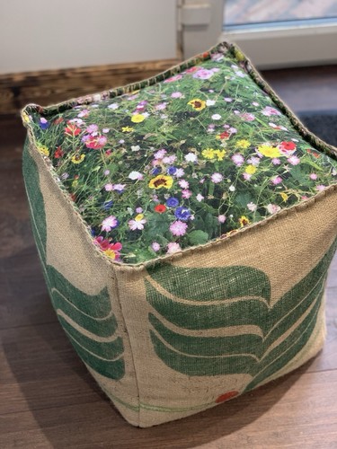 Hessian jute beanbag cubes - beanbag,