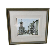 Signed Framed Watercolour Print Keswick Town Frame Cumbria England 35cmx31cm