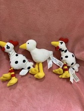 Ikea FLAXIG ANKA/TUPP White Duck/Goose Rooster Plush Toy Vintage Collectible X 3