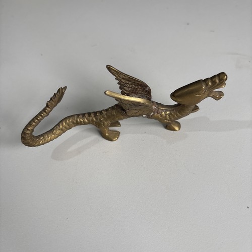 Brass welsh dragon figurine - dragon,