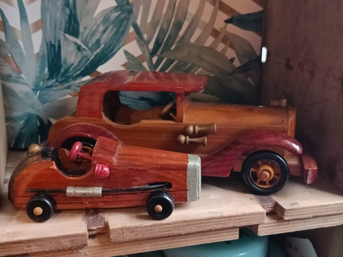 Vintage wooden toy - cars, set