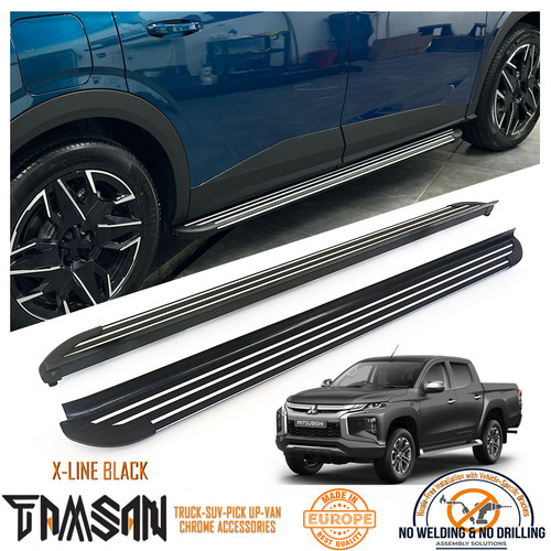 Running boards side step black - running,