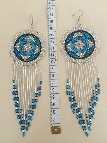 African beaded circle tassel - african,
