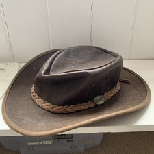 Barmah Kangaroo Leather Hat with bag. Made In Australia. Size Large