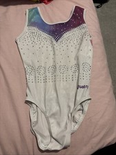 Quatro Women's Gymnastics Leotard Size AXS White And Purple/pink