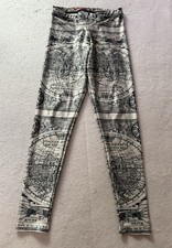 Black Milk Woman's Activewear Leggings Ancient Maps Size Large Full Length