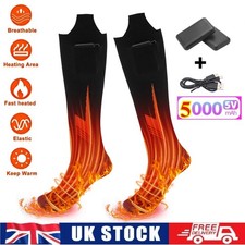 Heated Socks Electric Boot Feet Warmer USB Rechargable 5000Mah Battery Men Women