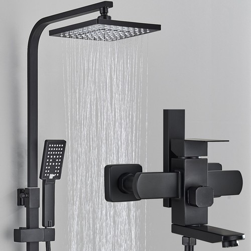Black exposed bathroom shower - black,
