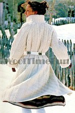 Knitting Pattern Ladies Classic Cable/Aran Style Coat/Cardigan. Raglan Sleeves.