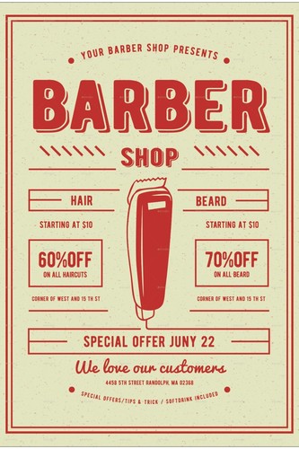 Barber shop canvas wall art - wall,