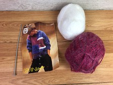 2 Balls Of Wool And Gemini Gemstonw Knitting Pattern 30-40" C7004 Chunky Sirdar