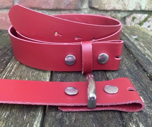 Red real leather press - leather,