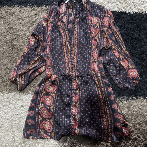 Zara black gold floral - black/gold,