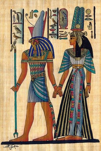 Egyptian papyrus painting - egyptian,
