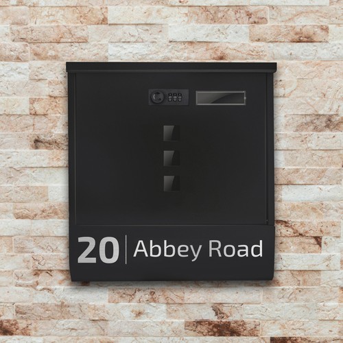 Personalised black letterbox - black,