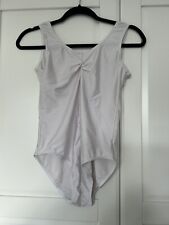 White Ballet Dance Gym Sleeveless Nylon Leotard 1st Position Adults Size 4